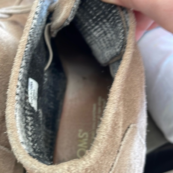 Toms Taupe Suede Lace-Up Desert Wedge Ankle Boots Size 9.5 - Picture 7 of 8